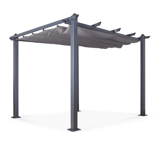Oseasons® Acorn Aluminium 3m Square Pergola Gazebo in Grey