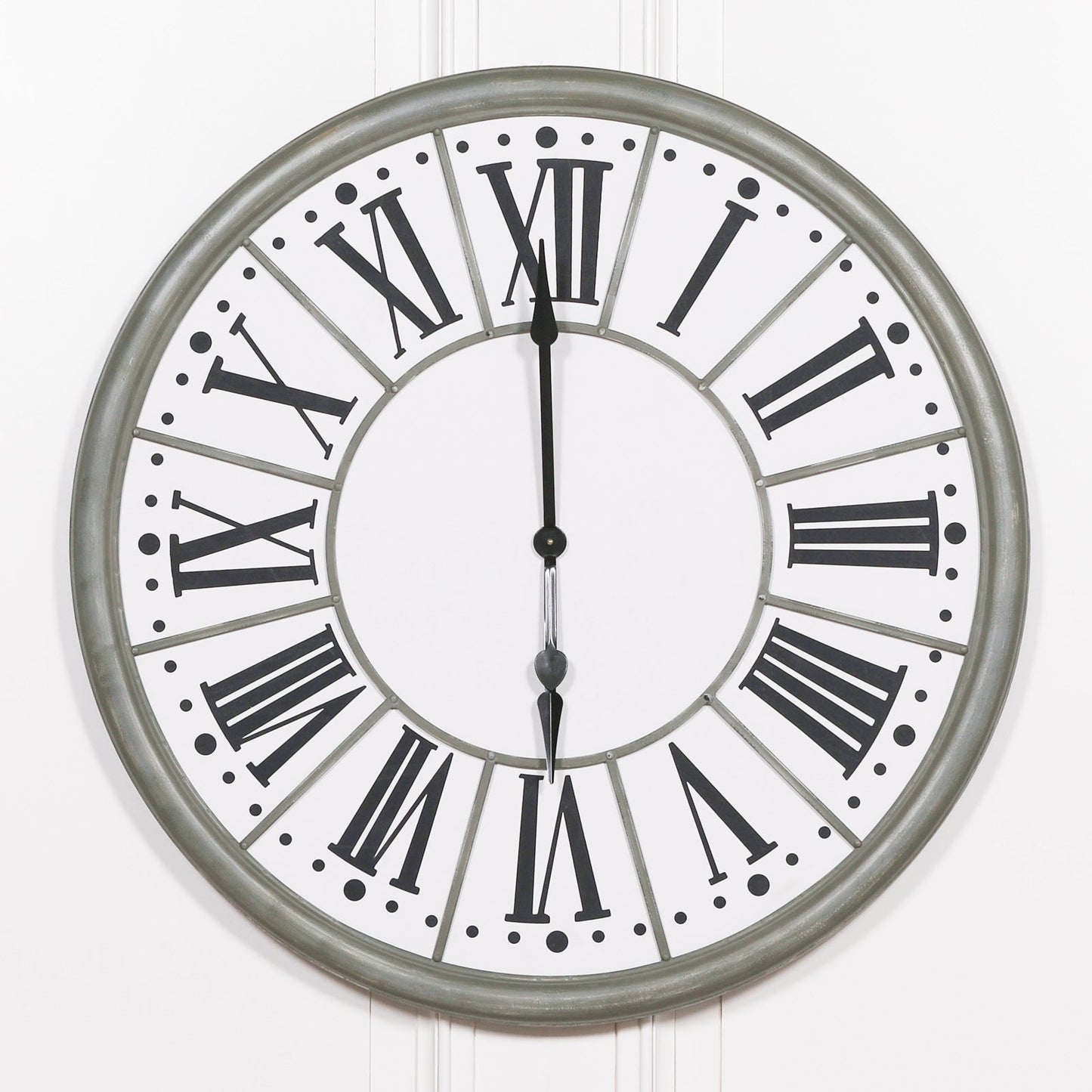 109cm Zinc Effect Wall Clock