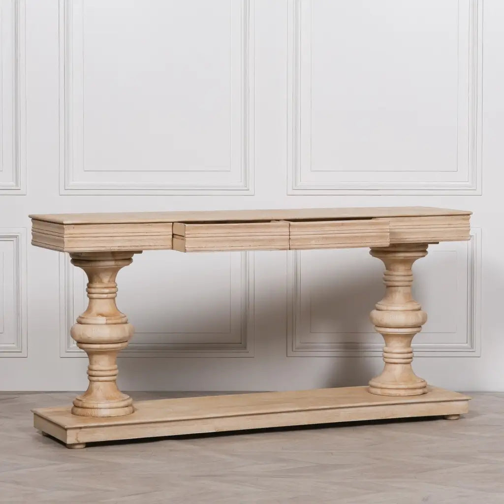 180cm Mango Wood Console Table with Drawers