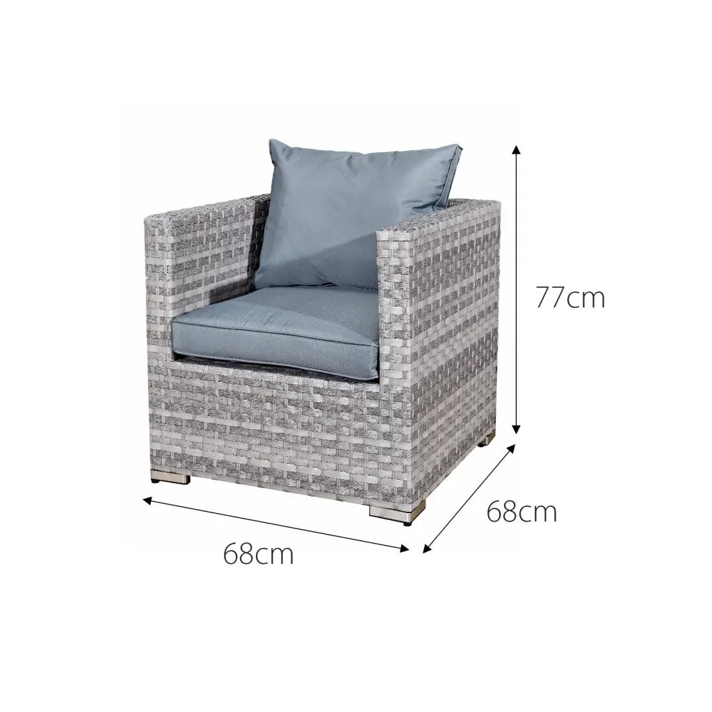Acorn Rattan 5 Seat Lounge Sofa Set in Dove Grey