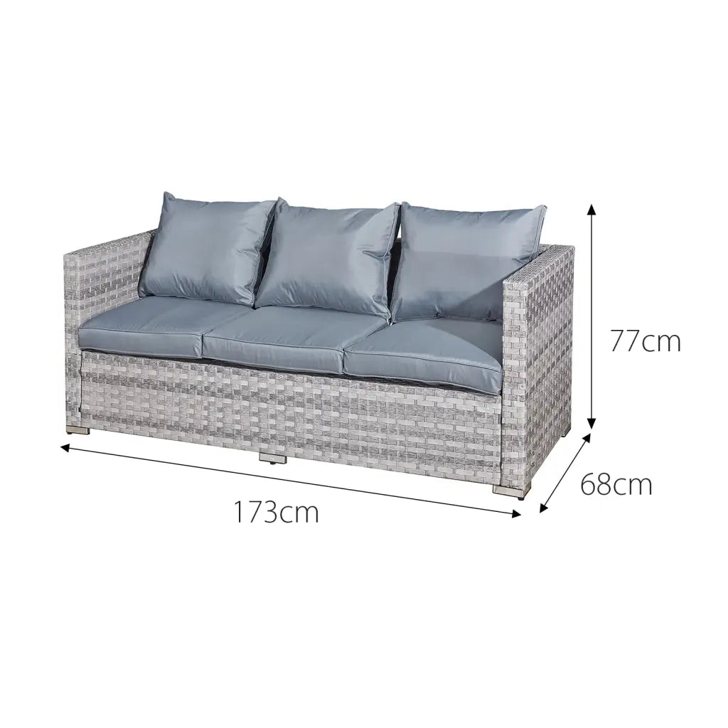 Acorn Rattan 5 Seat Lounge Sofa Set in Dove Grey