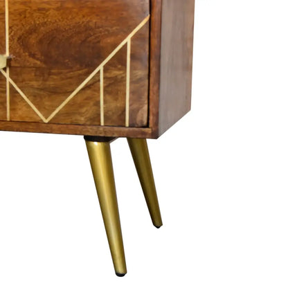 Chestnut Gold Inlay Compact Abstract Sideboard