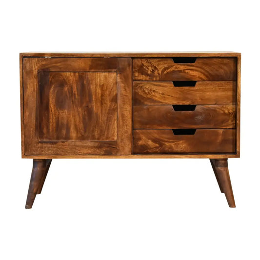 Chestnut Sliding Door Sideboard Cabinet