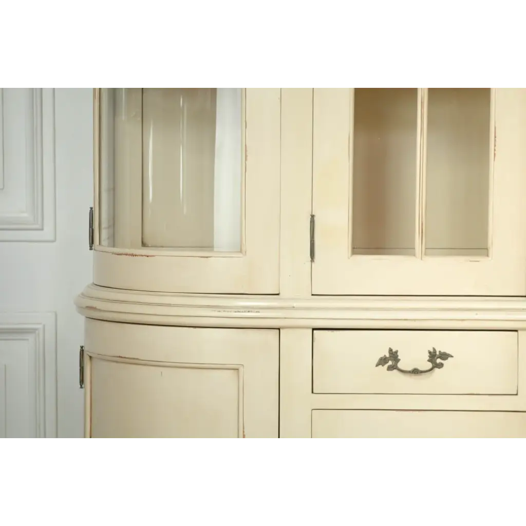 Large Vintage Cream Dresser Display Cabinet