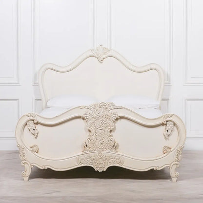 Ornate Ivory Distressed 5ft King Bed