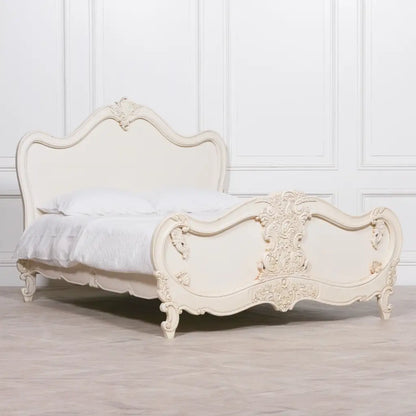 Ornate Ivory Distressed 5ft King Bed