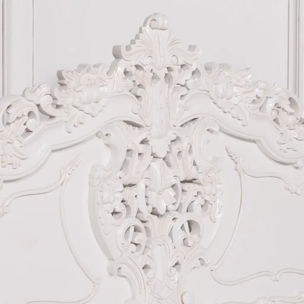 Rococo 5ft Off White King Size Carved Bed