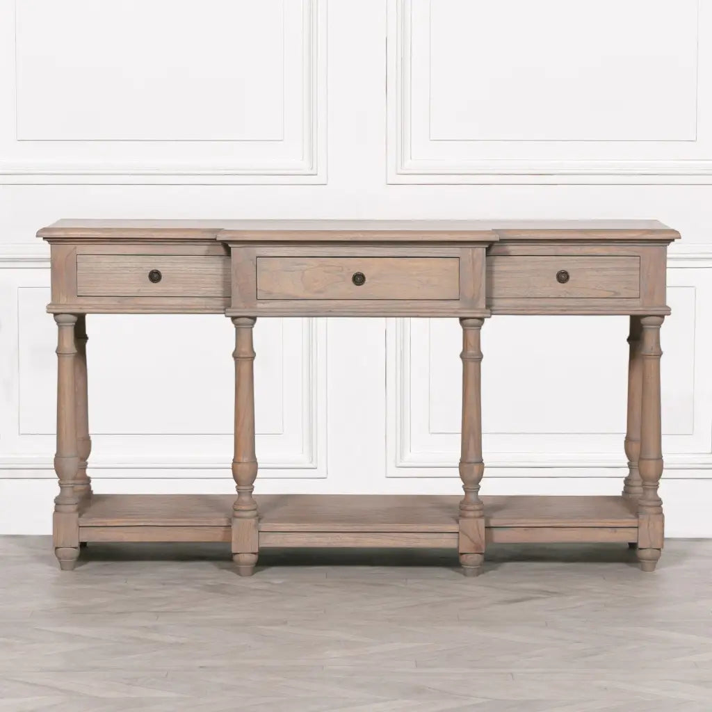 Rustic White Cedar Wood Console Table
